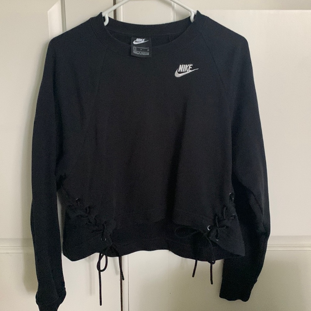 Nike Cropped Lace up Crew Neck Sweathsirt